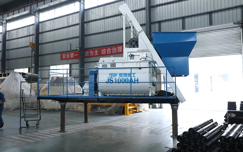 خلاط خرسانة مزدوج المحور مع نظام رفع بالدلو